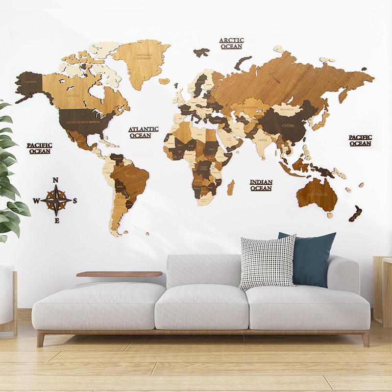 Factory Direct wooden 3D World map decorative wall World travel map puzzle Factory Direct wooden 3D World map decorative wall World travel map puzzle