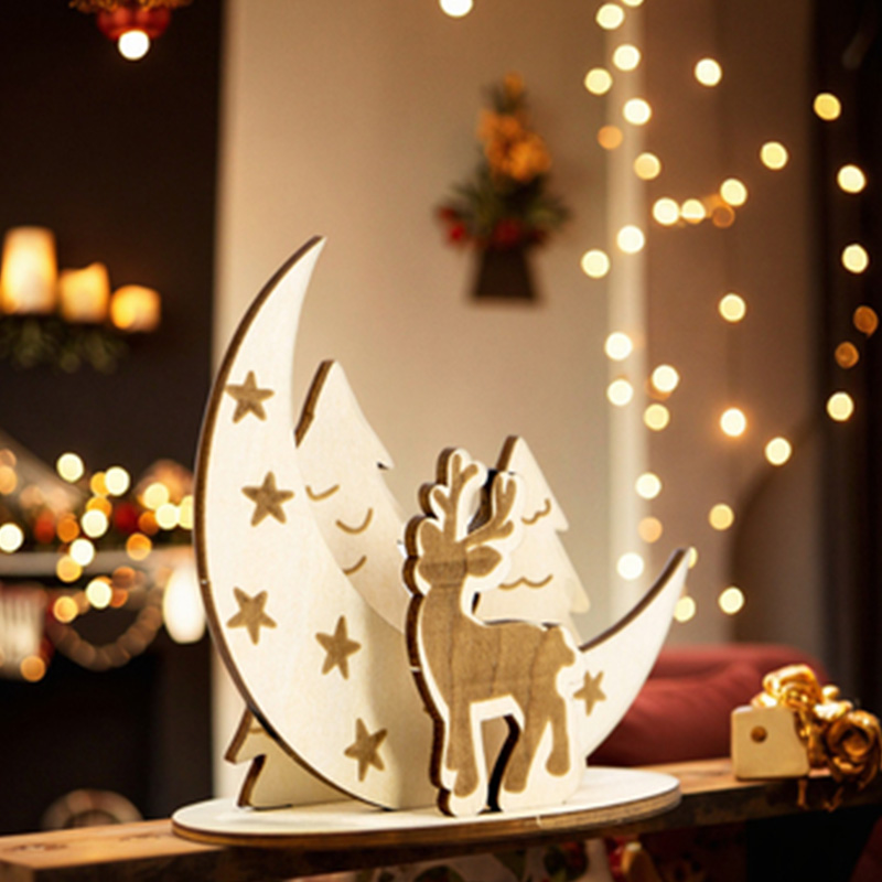 Custom laser-cut wooden Christmas decorations Saint 3D Christmas cards