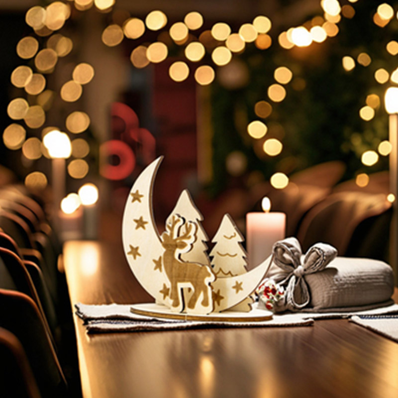 Custom laser-cut wooden Christmas decorations Saint 3D Christmas cards