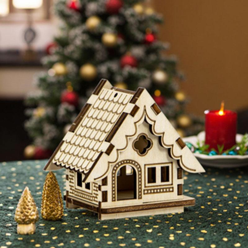 New design popular Christmas decoration wooden Christmas tree pendant puzzle