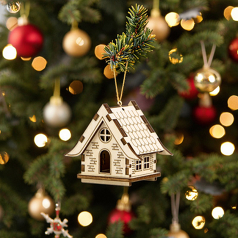 Factory Direct sales decorated wooden Christmas tree pendants for Christmas atmosphere Factory Direct sales decorated wooden Christmas tree pendants for Christmas atmosphere