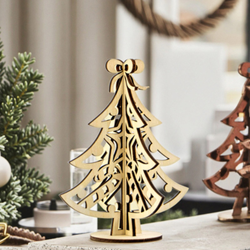 OEM&ODM services Custom wooden Christmas tree decorations