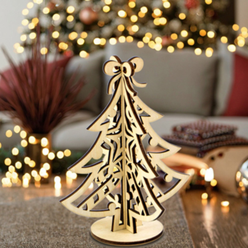 OEM&ODM services Custom wooden Christmas tree decorations