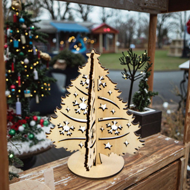 Custom design a personalized wooden Christmas tree decoration for your brand