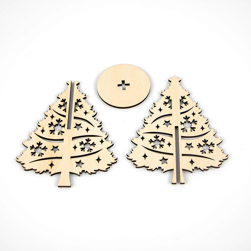 Custom design a personalized wooden Christmas tree decoration for your brand