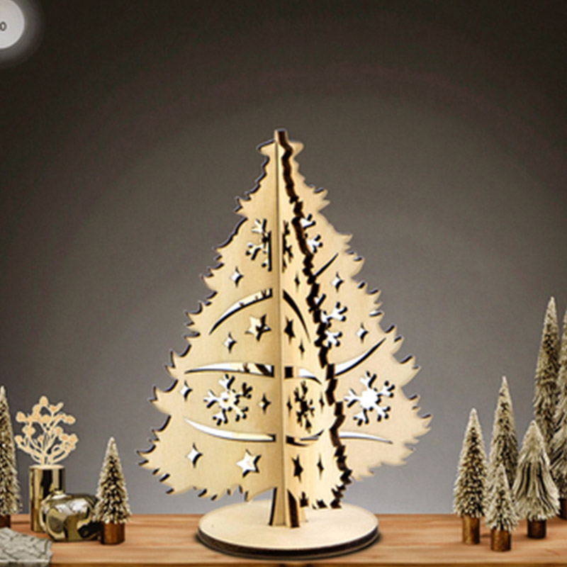Custom design a personalized wooden Christmas tree decoration for your brand