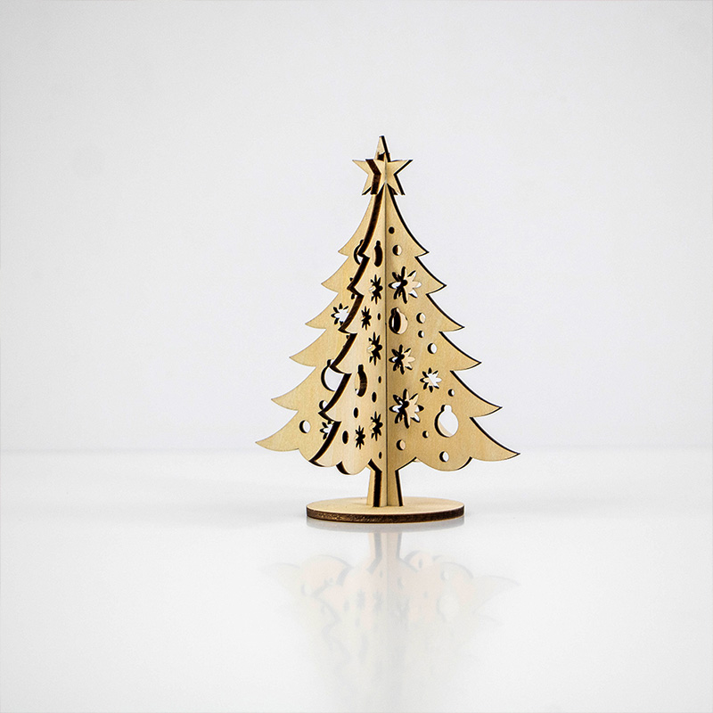 Unique Christmas decoration laser carved wooden Christmas tree