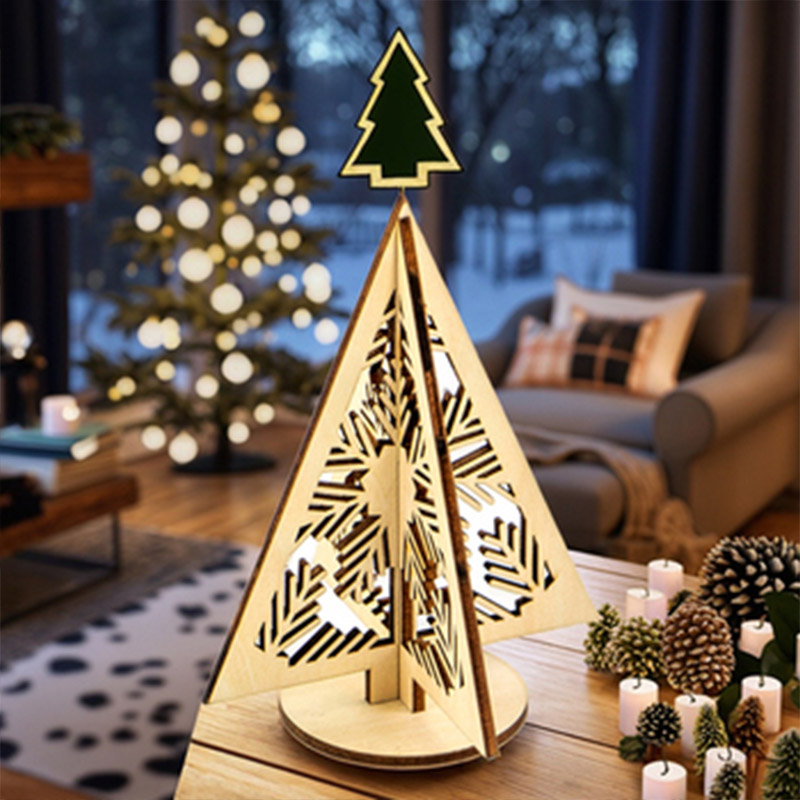 Custom wooden Christmas tree decorations Wooden Christmas home decorations
