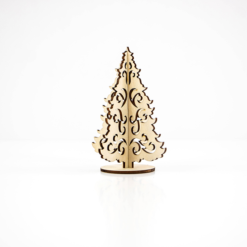 OEM&ODM Creative laser cut wooden Christmas tree with custom design
