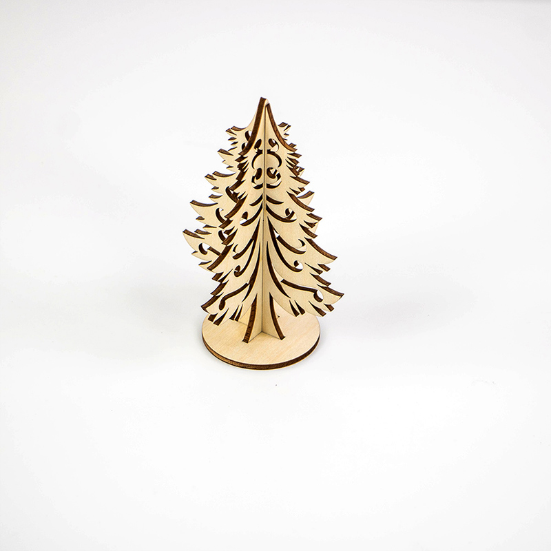 OEM&ODM Creative laser cut wooden Christmas tree with custom design