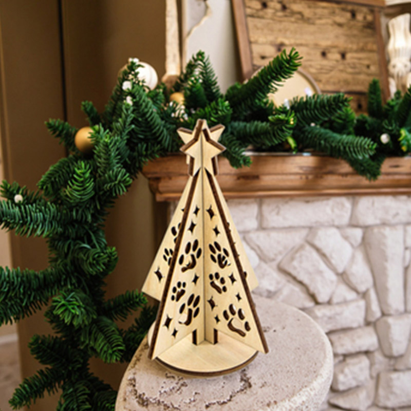 Customizable wooden Christmas tree decorations for Christmas gifts