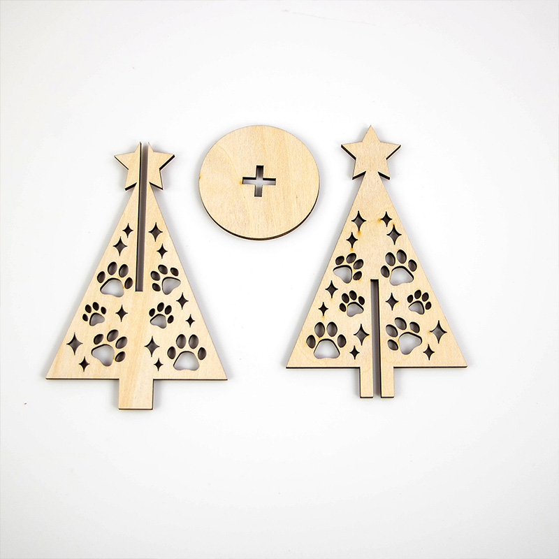 Customizable wooden Christmas tree decorations for Christmas gifts