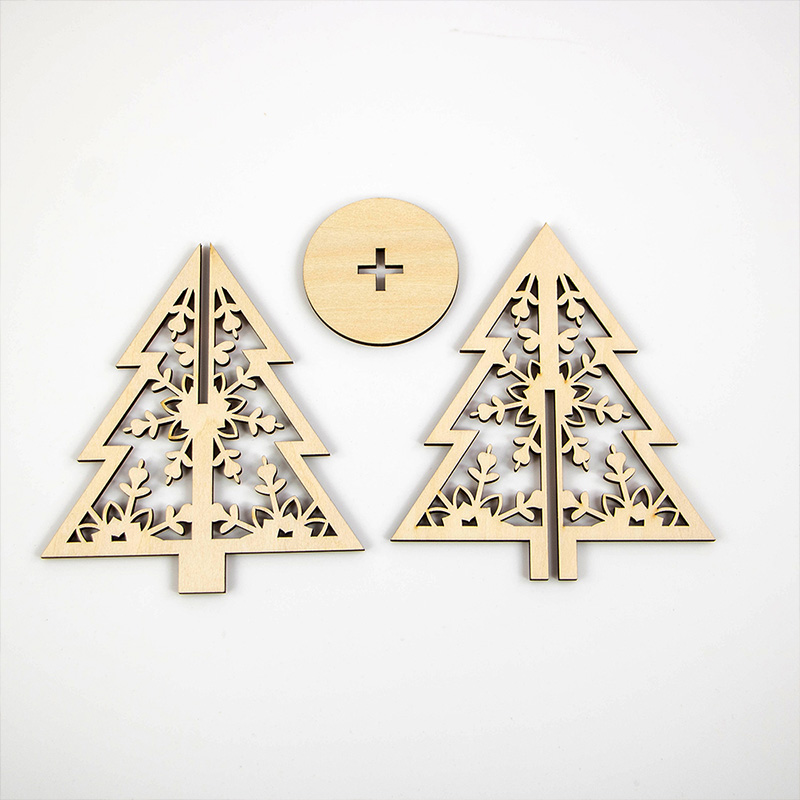 Wooden Christmas tree tabletop set can be customized for Christmas holiday display