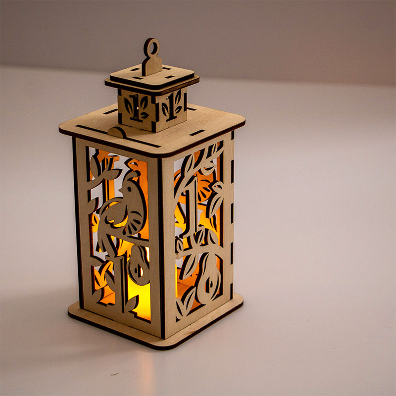 Handmade Christmas atmosphere wholesale wooden Christmas lanterns