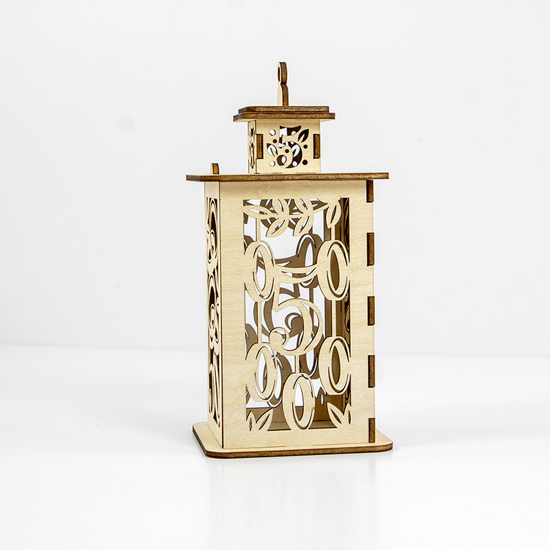 Custom wholesale bulk wooden Christmas lanterns Christmas decorations