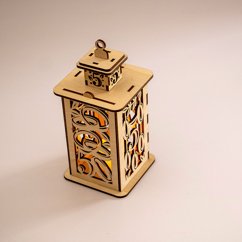 Custom wholesale bulk wooden Christmas lanterns Christmas decorations