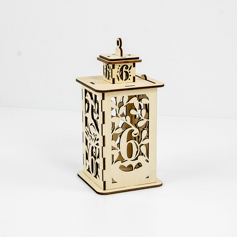 Customizable wooden Christmas lanterns with wooden Christmas decorations