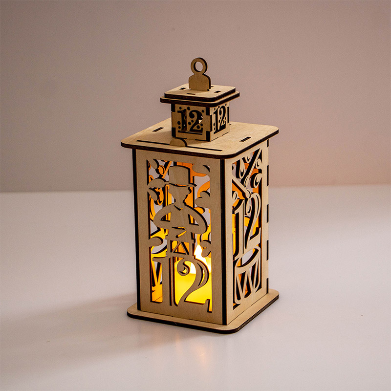 Laser-cut wooden Christmas lanterns from factories can hold candles