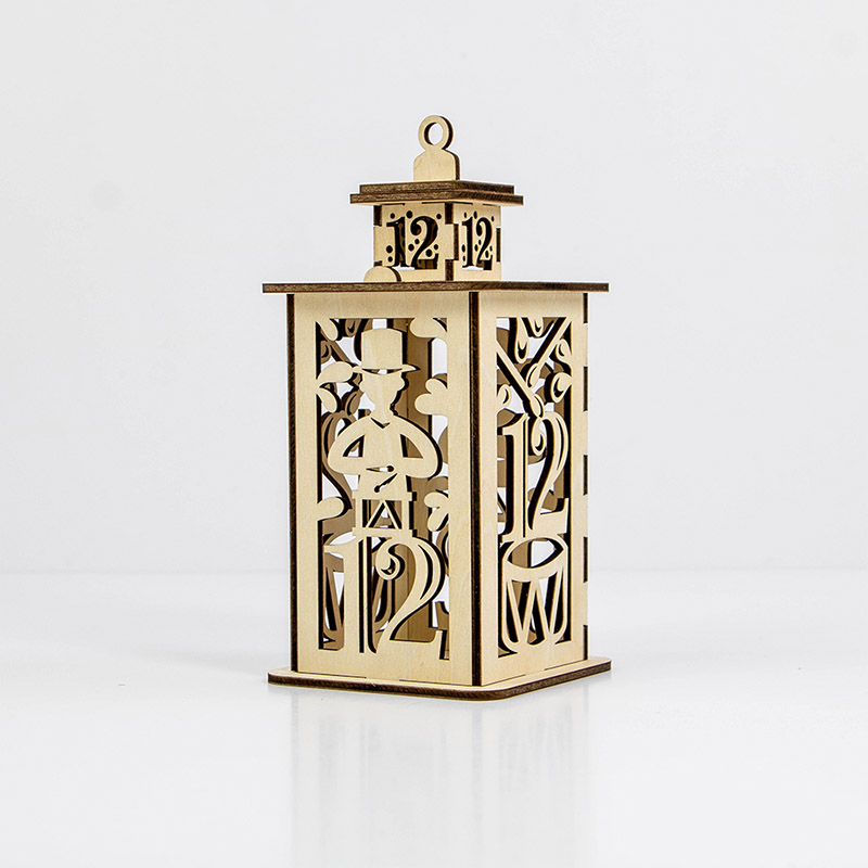 Laser-cut wooden Christmas lanterns from factories can hold candles