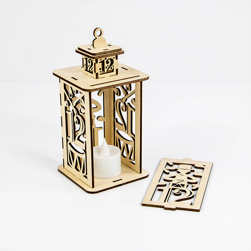 Laser-cut wooden Christmas lanterns from factories can hold candles