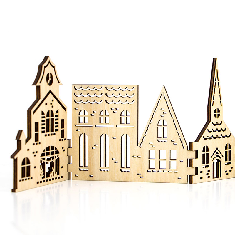 2025 Creative wholesale Christmas decoration rural wooden Christmas village house