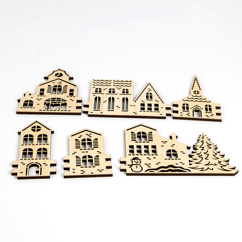 2025 Creative wholesale Christmas decoration rural wooden Christmas village house