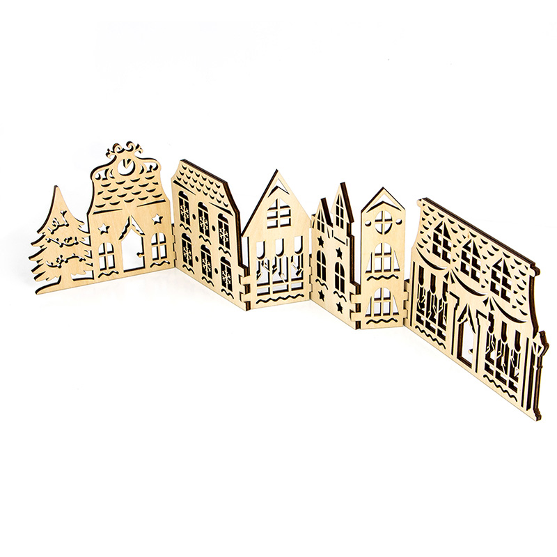 Unique Christmas gifts Customizable wooden Christmas Village set Christmas ornaments