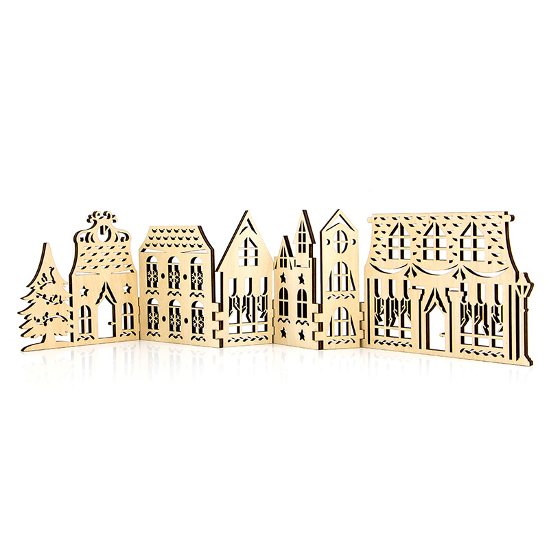 Unique Christmas gifts Customizable wooden Christmas Village set Christmas ornaments