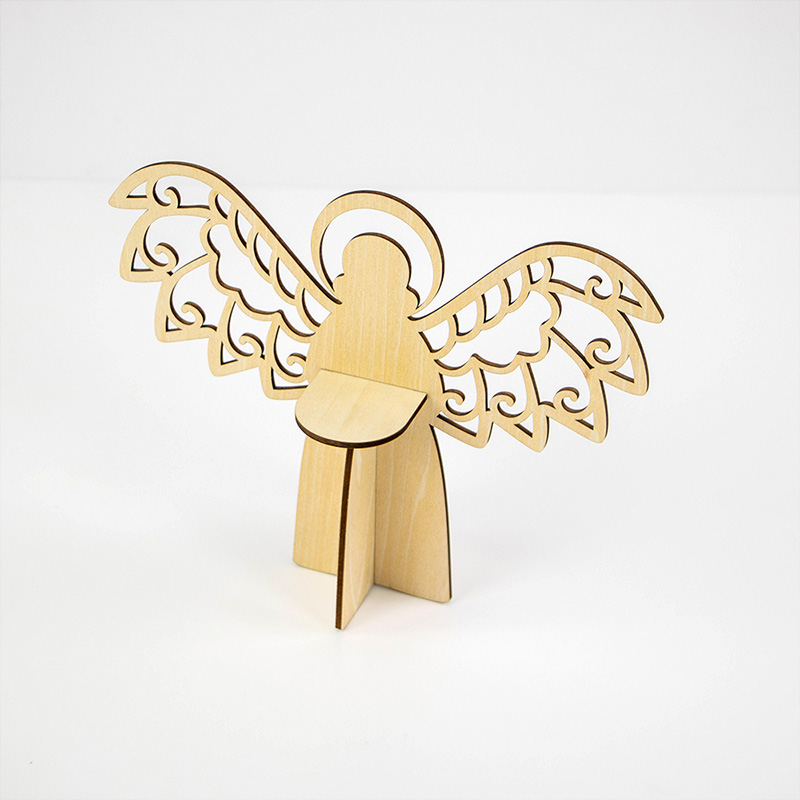 Hand-carved wooden Christmas Angel candlestick is an essential Christmas holiday home decoration