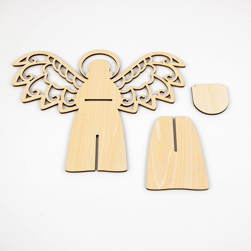 Hand-carved wooden Christmas Angel candlestick is an essential Christmas holiday home decoration
