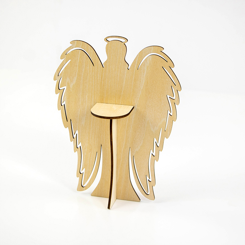 Uniquely designed wooden Christmas atmosphere decorated with environmentally friendly wooden Christmas Angel candlestick