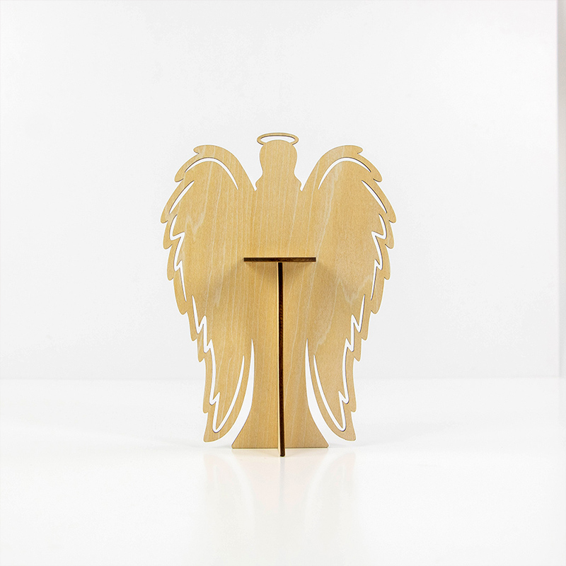 Uniquely designed wooden Christmas atmosphere decorated with environmentally friendly wooden Christmas Angel candlestick