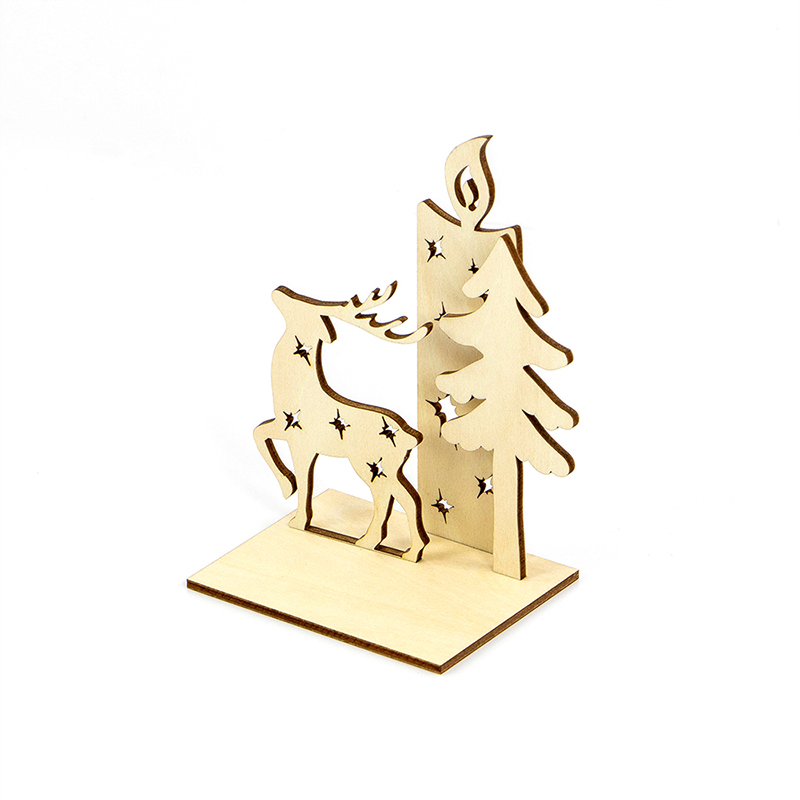 Rustic Christmas decorations Handmade wooden Christmas candlesticks