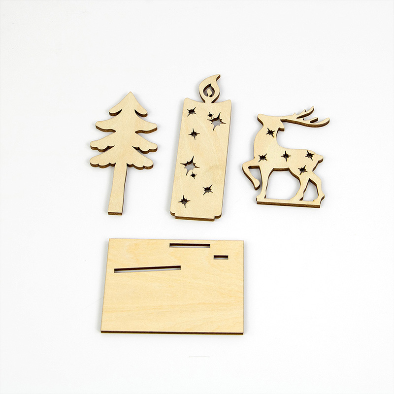 Rustic Christmas decorations Handmade wooden Christmas candlesticks