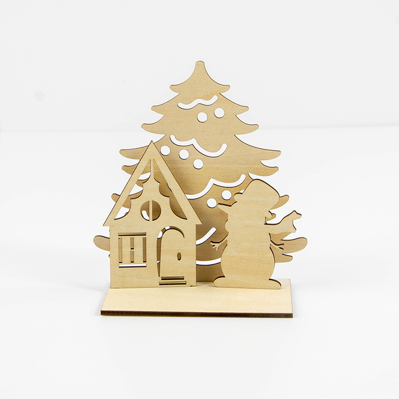 Custom Christmas decorations Personalized wooden Christmas candlesticks