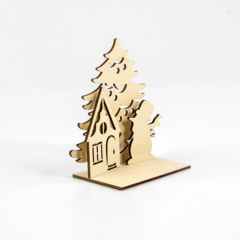 Custom Christmas decorations Personalized wooden Christmas candlesticks