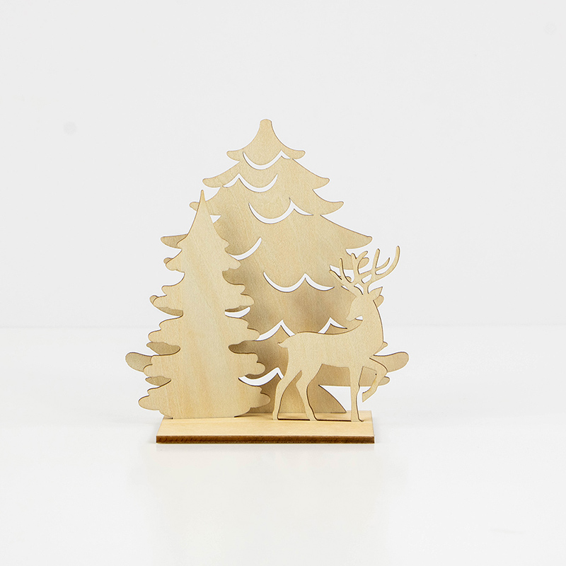 Sustainable Christmas home decor Eco-friendly wooden Christmas candlesticks