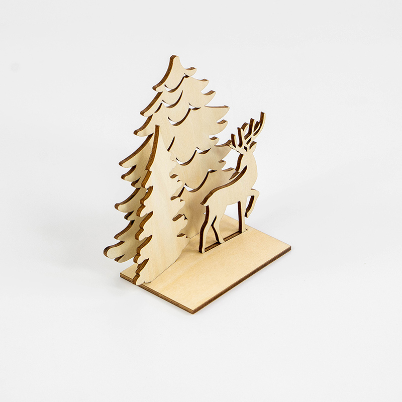 Sustainable Christmas home decor Eco-friendly wooden Christmas candlesticks