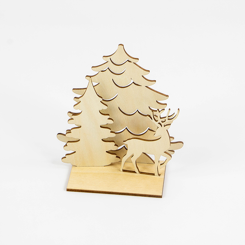 Sustainable Christmas home decor Eco-friendly wooden Christmas candlesticks