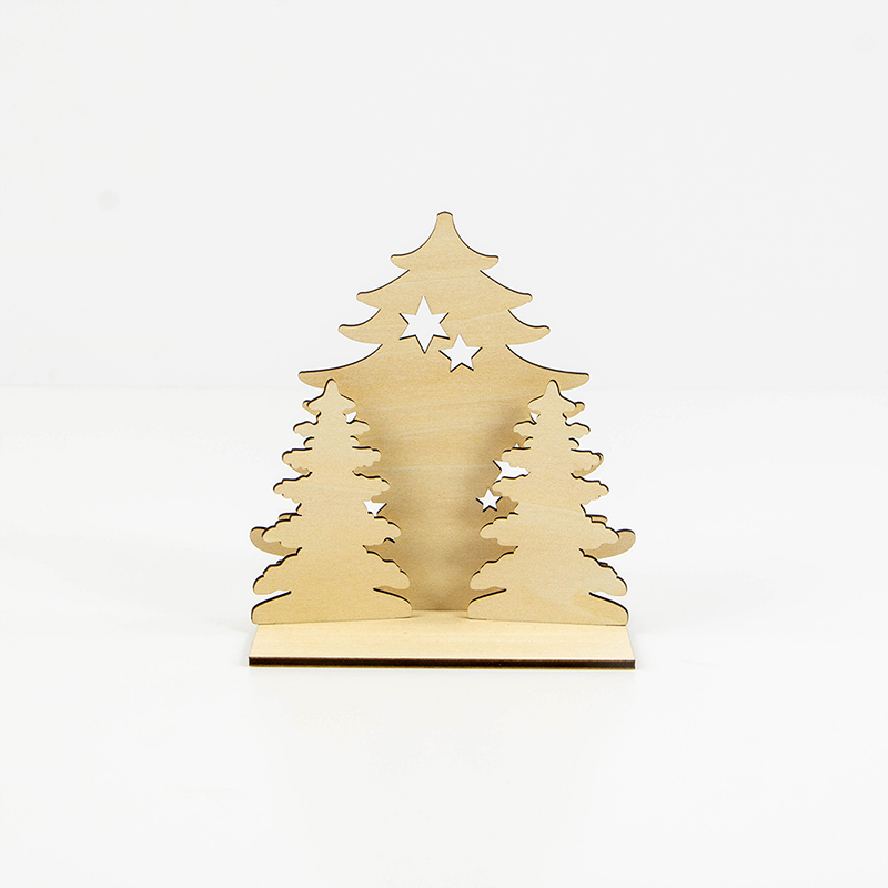 Mini wooden Christmas candlestick small room Family Christmas decorations