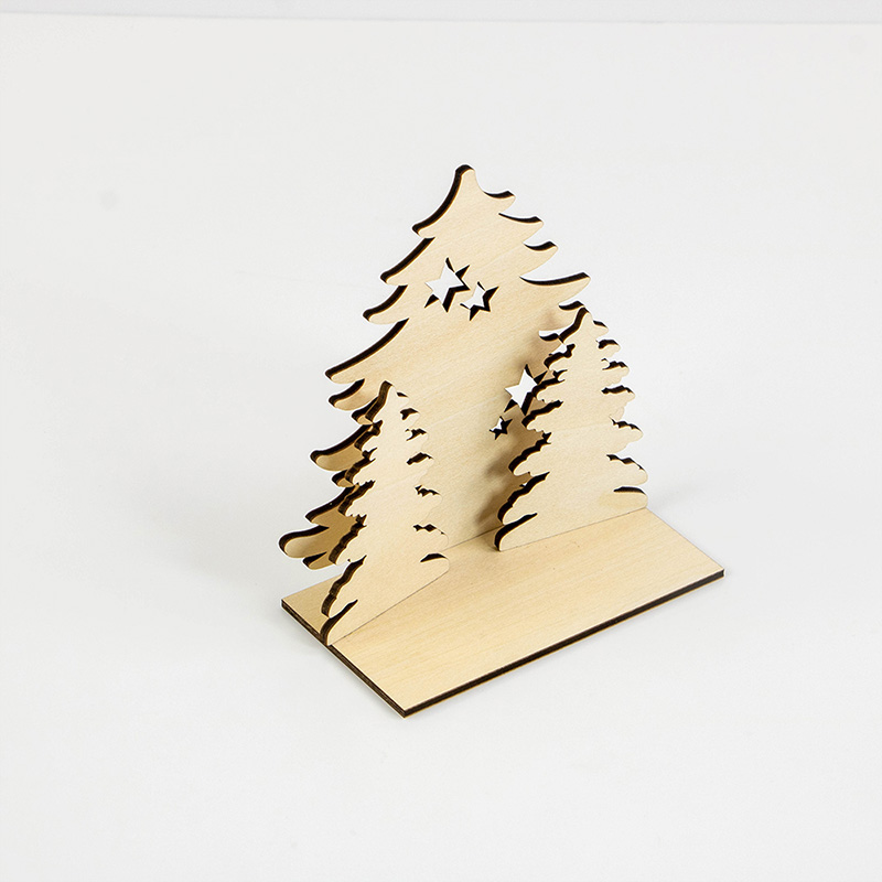 Mini wooden Christmas candlestick small room Family Christmas decorations