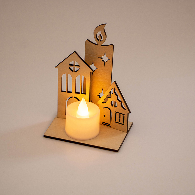 Vintage wooden Christmas candlestick Laser cut wooden Christmas ornaments