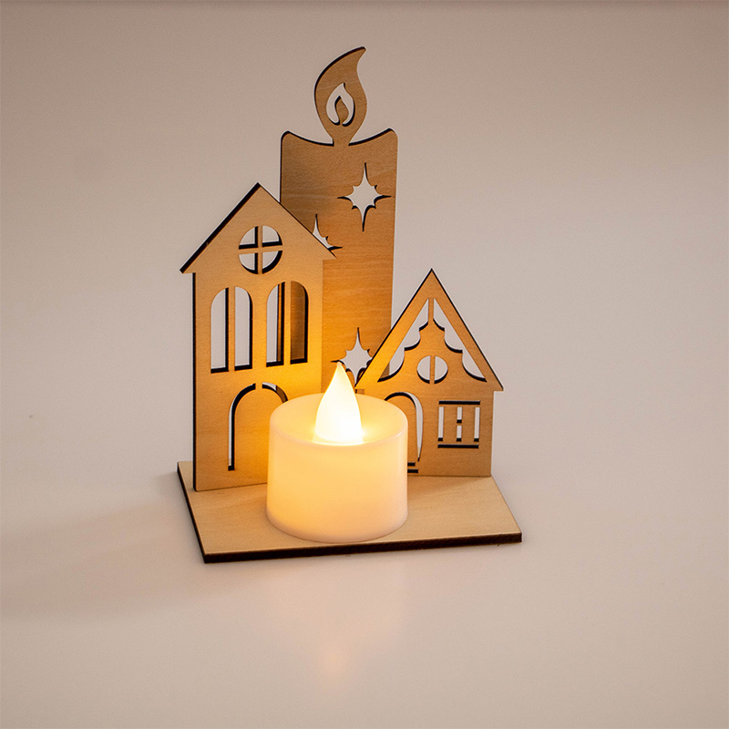 Vintage wooden Christmas candlestick Laser cut wooden Christmas ornaments