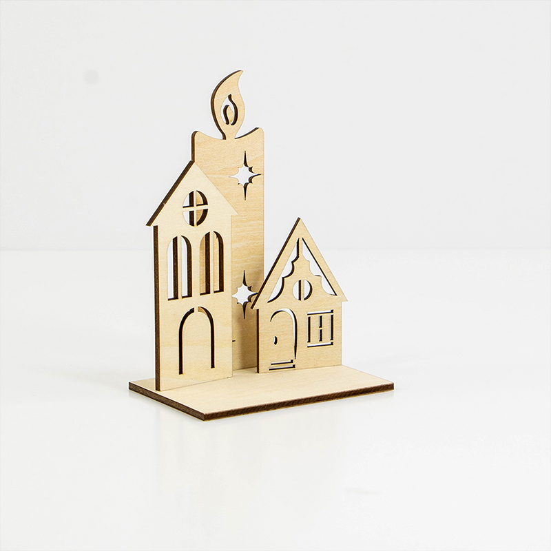 Vintage wooden Christmas candlestick Laser cut wooden Christmas ornaments
