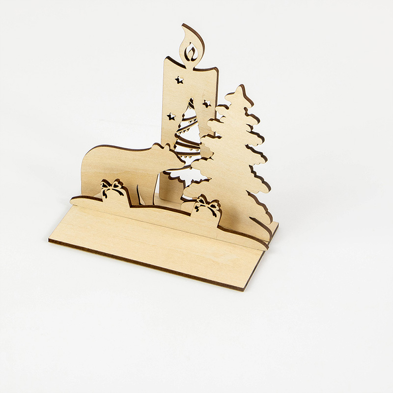 Modern wooden Christmas Candlestick Stylish wooden Christmas holiday decorations