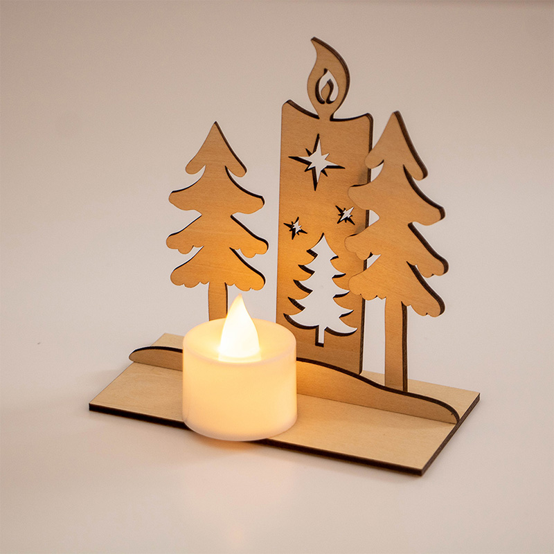 OEM&ODM Christmas decoration Snowflake wooden Christmas candlestick