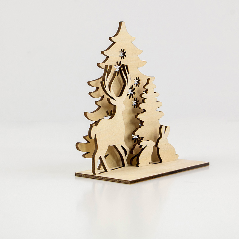 Newly designed wooden Christmas candlesticks decorated in a pop Christmas atmosphere