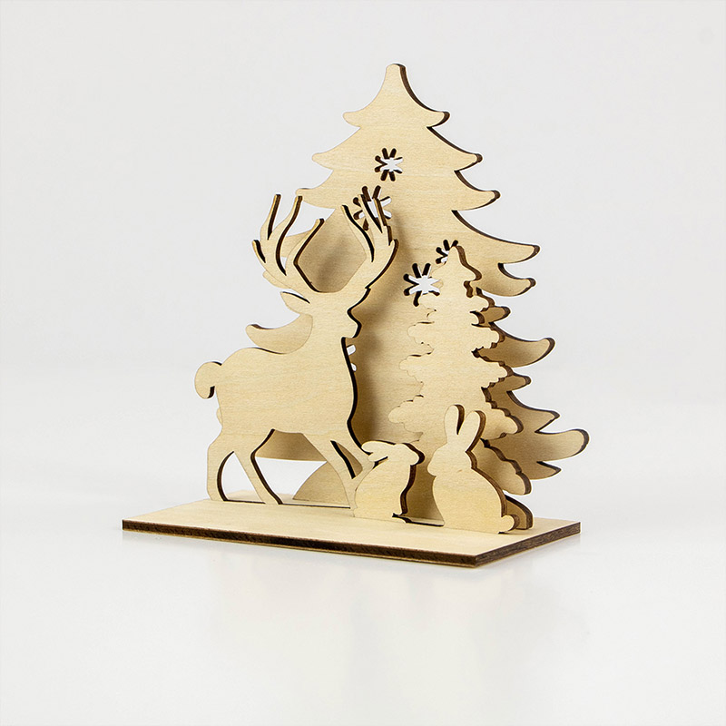 Newly designed wooden Christmas candlesticks decorated in a pop Christmas atmosphere