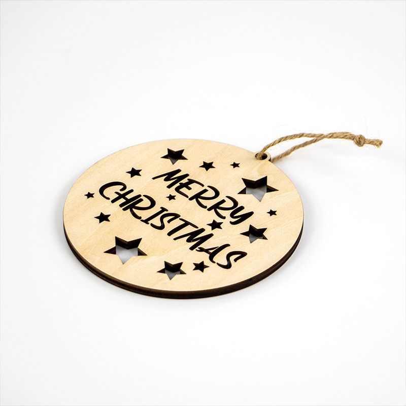 2025 Laser cut wooden snowflake ornament Christmas tree pendant