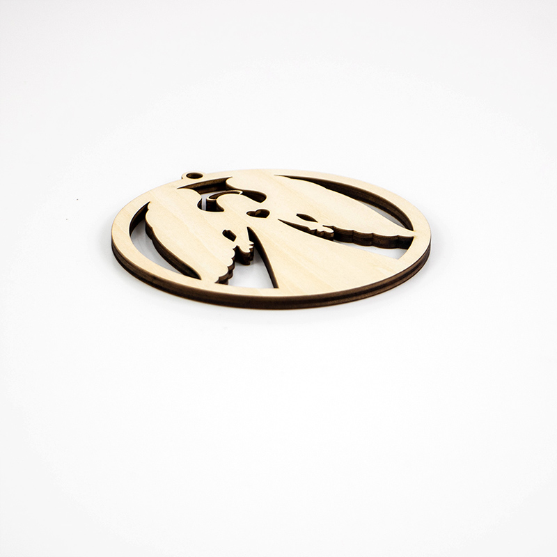 Laser cut wooden angel ornament for Christmas tree wooden pendant decoration